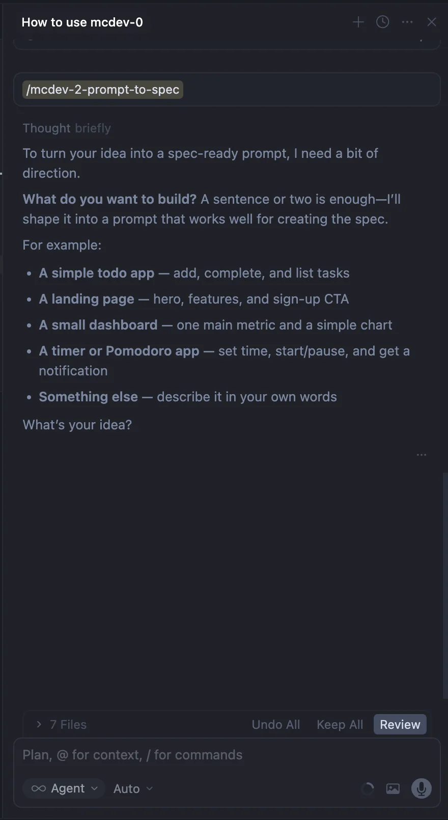 Step 4: Describe Your Idea